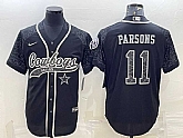 Men's Dallas Cowboys #11 Micah Parsons Black Reflective With Patch Cool Base Stitched Baseball Jersey,baseball caps,new era cap wholesale,wholesale hats